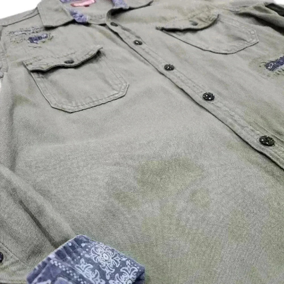 Lucky Brand Lucky Legend Rip and Repair Utility Shirt Men's Small (listing as) - Picture 6 of 6